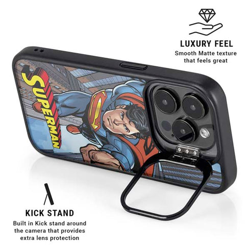 DC Comics Superman Flying Pose iPhone 15 Pro Kickstand Case